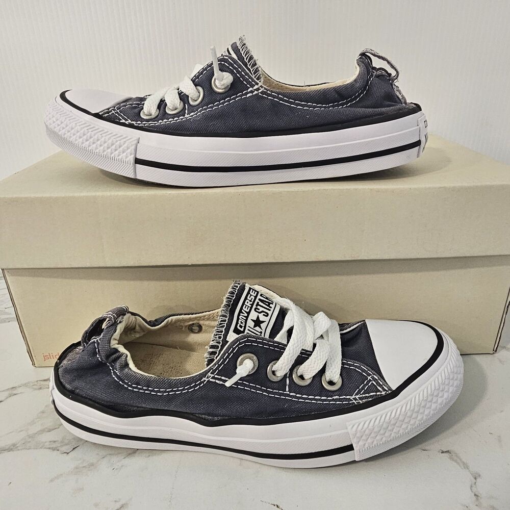 Chuck Taylor Converse All Star Shoes Womens 5 Slip On Denim Navy Blue Shoreline